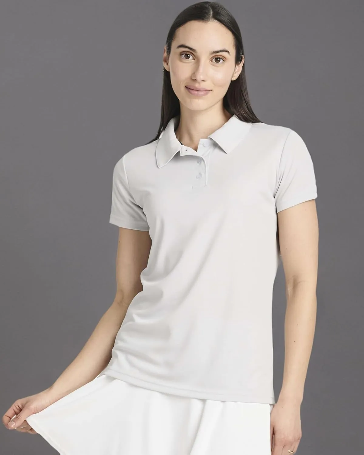 Real Essentials 3 Pack: Womens Short Sleeve Dry-Fit Performance Polo Shirt (Available in Plus)