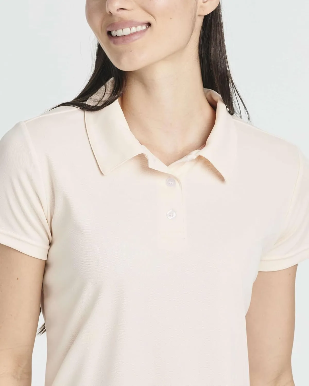 Real Essentials 3 Pack: Womens Short Sleeve Dry-Fit Performance Polo Shirt (Available in Plus)