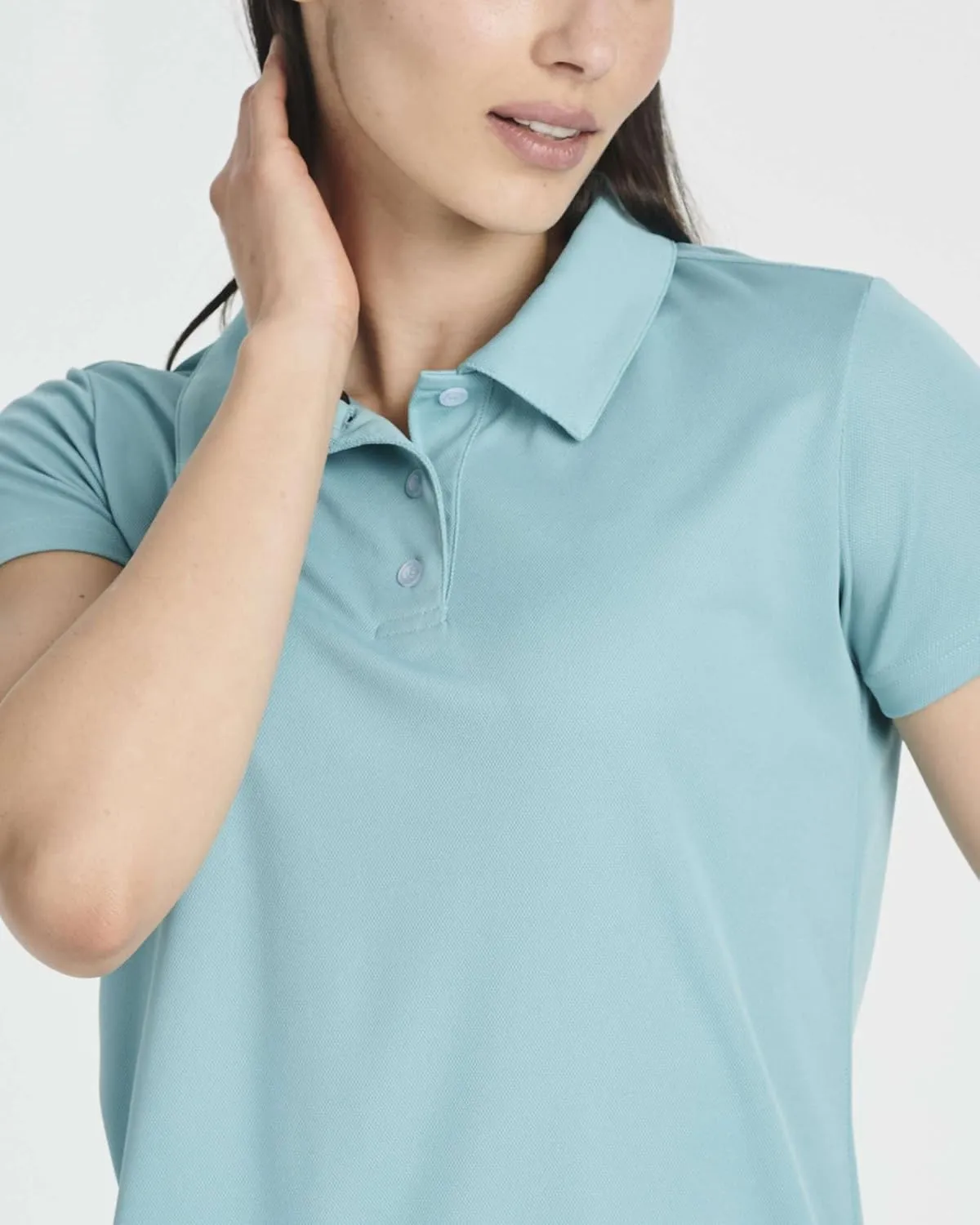 Real Essentials 3 Pack: Womens Short Sleeve Dry-Fit Performance Polo Shirt (Available in Plus)