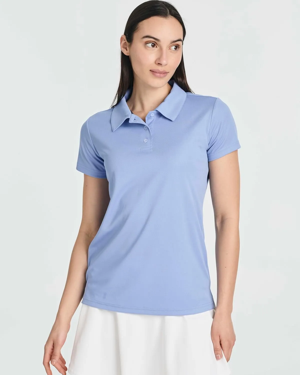 Real Essentials 3 Pack: Womens Short Sleeve Dry-Fit Performance Polo Shirt (Available in Plus)