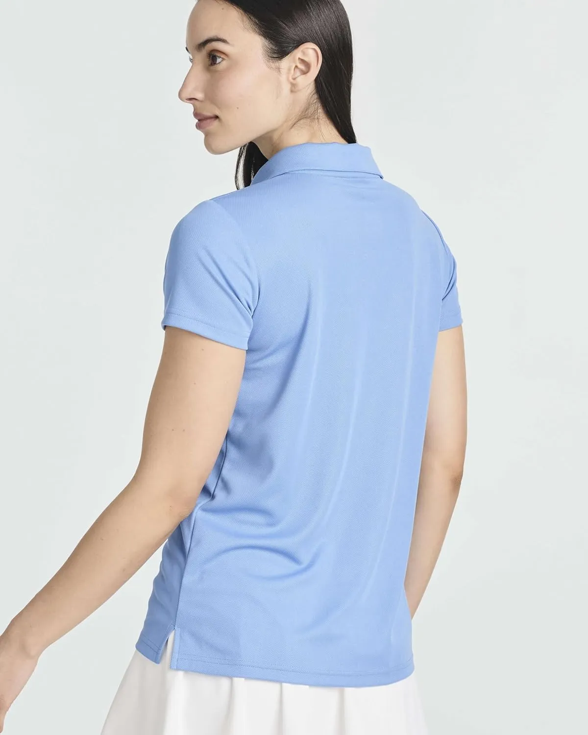 Real Essentials 3 Pack: Womens Short Sleeve Dry-Fit Performance Polo Shirt (Available in Plus)