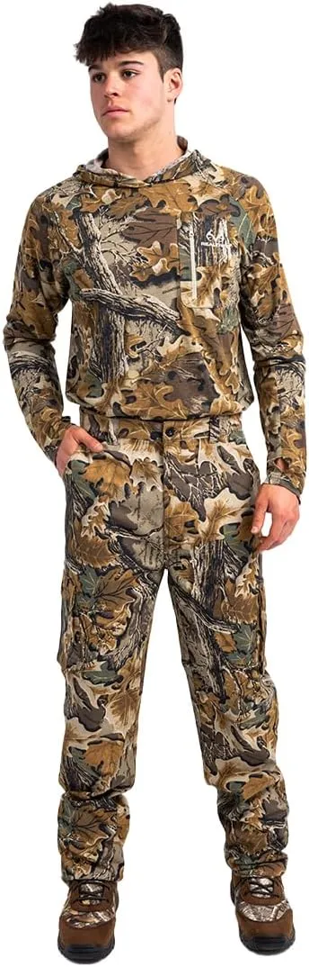 Realtree Men's Camo Hunting Pants, Mid Rise, Durable Cargo Pants with 6-Pocket, Comfort Fit, Men's Outdoor Pants