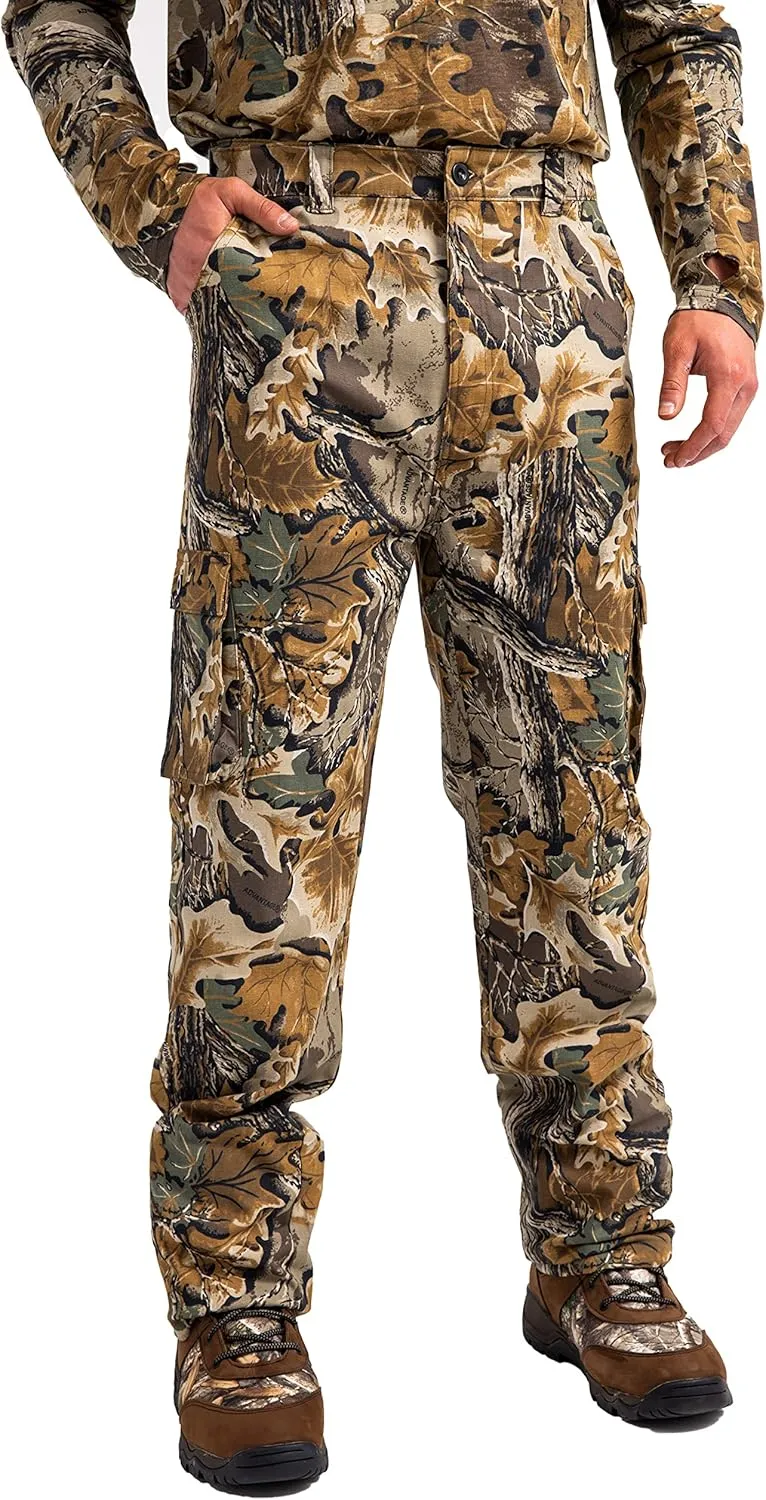 Realtree Men's Camo Hunting Pants, Mid Rise, Durable Cargo Pants with 6-Pocket, Comfort Fit, Men's Outdoor Pants