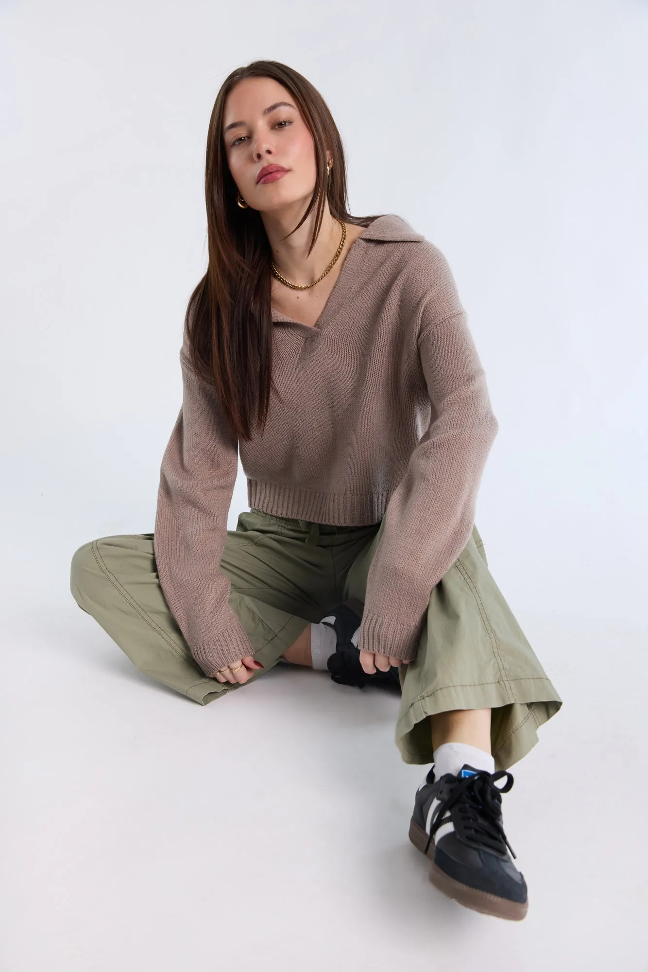 Relaxed Polo Sweater