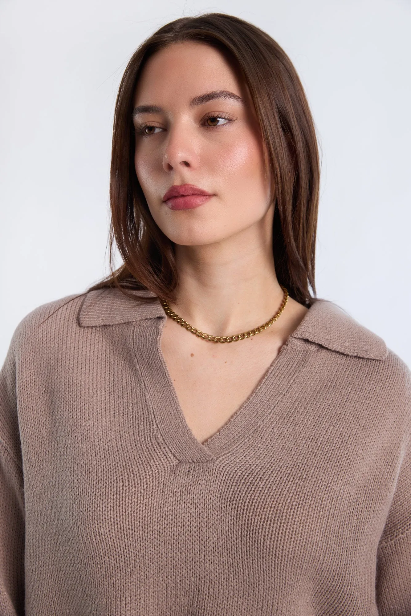 Relaxed Polo Sweater