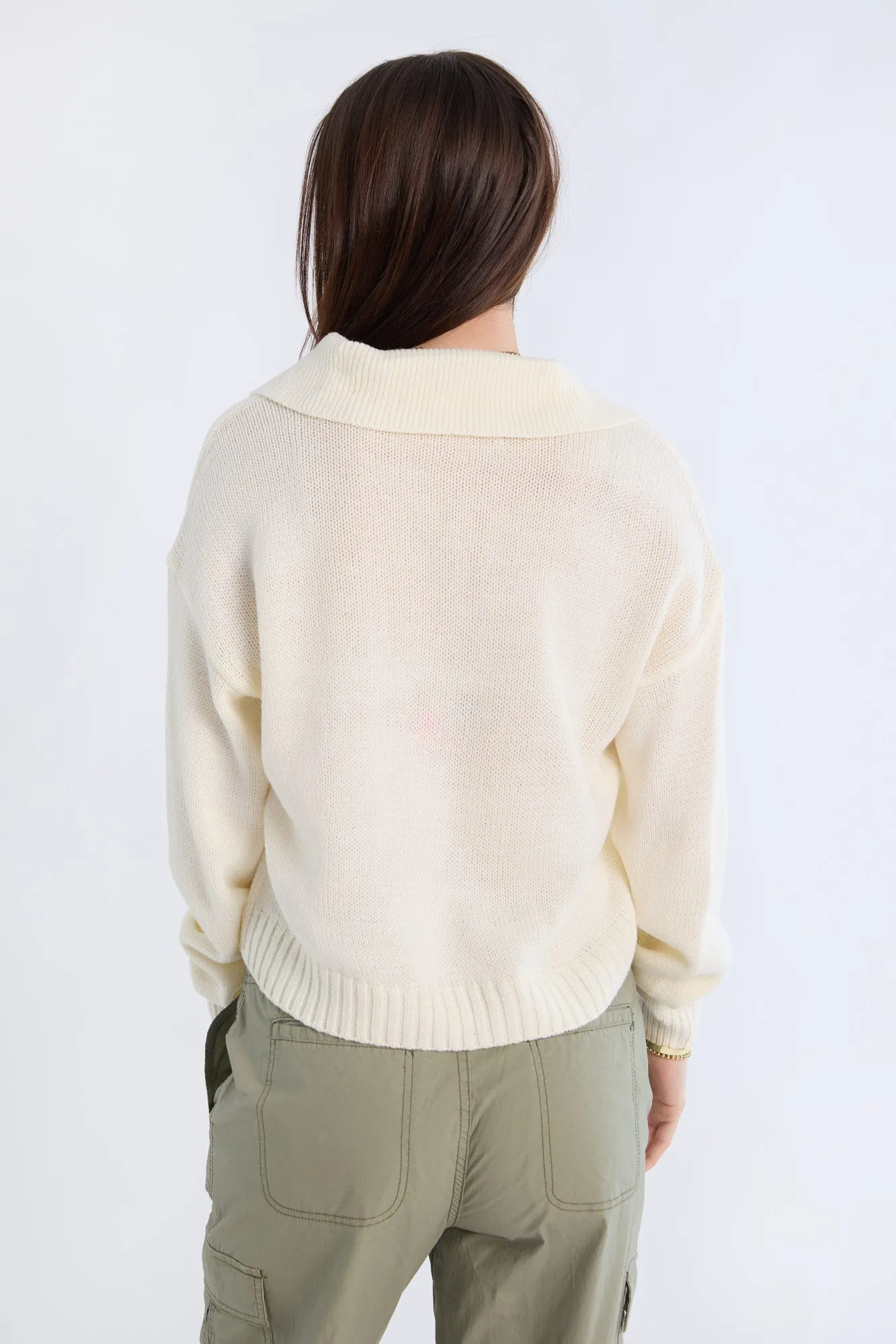 Relaxed Polo Sweater