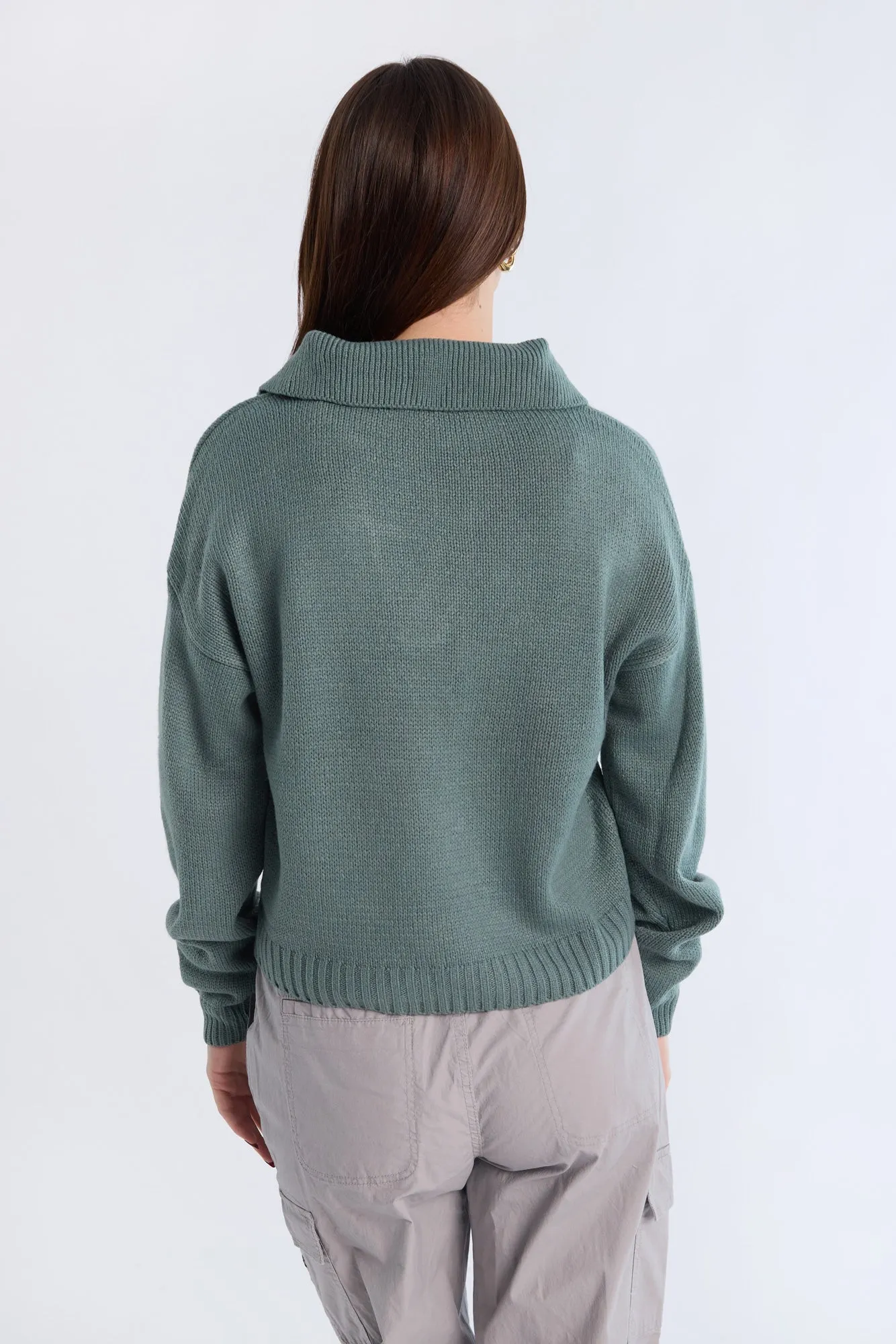 Relaxed Polo Sweater