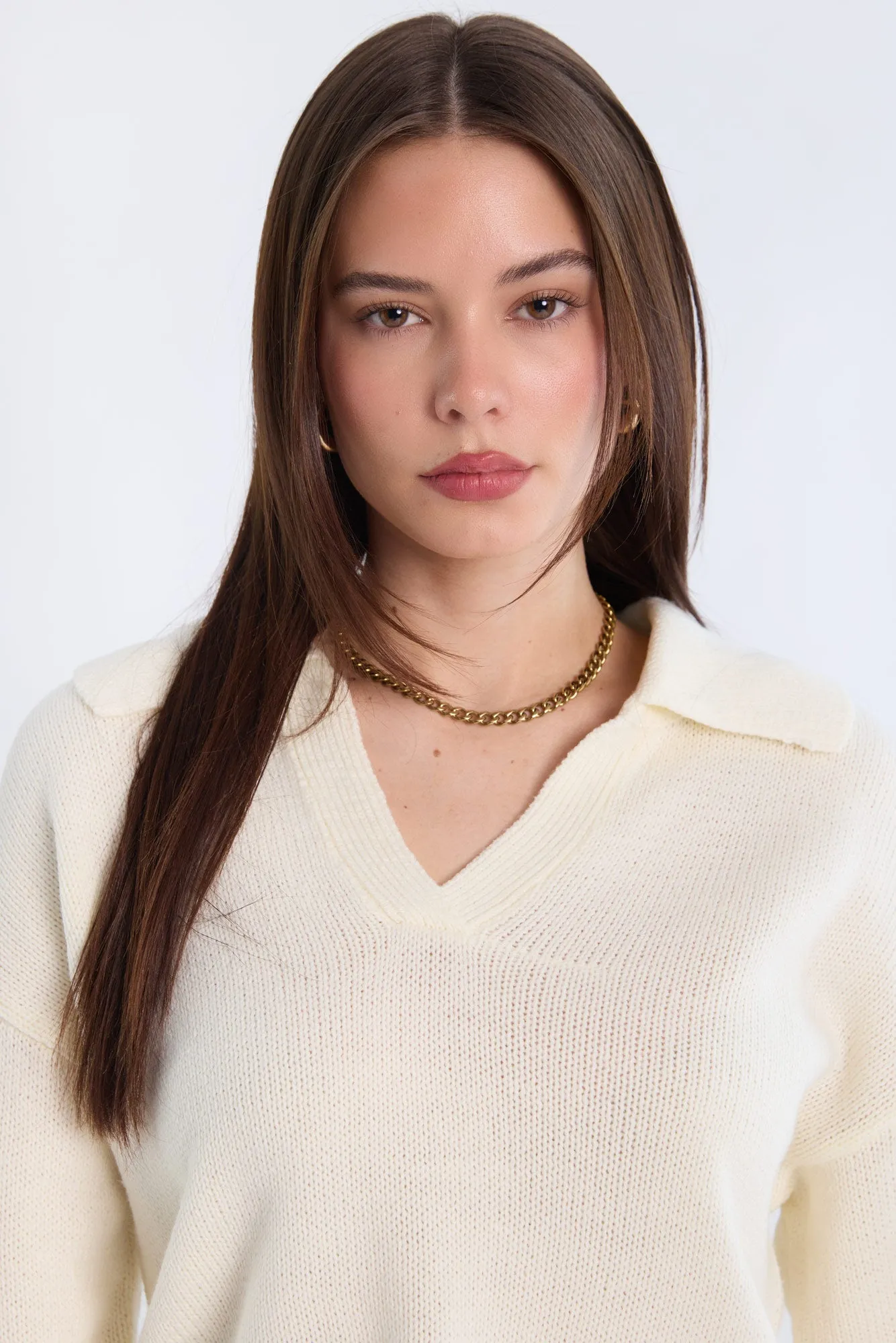 Relaxed Polo Sweater