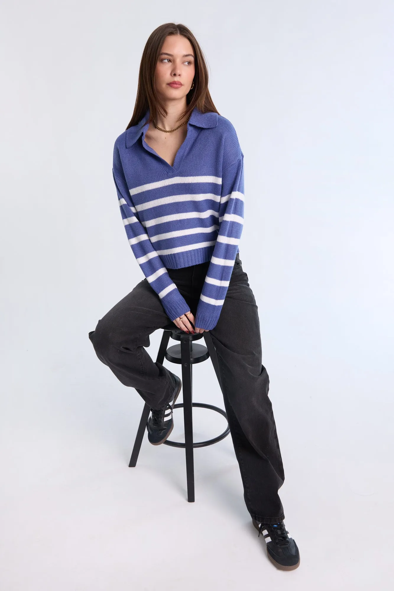 Relaxed Polo Sweater