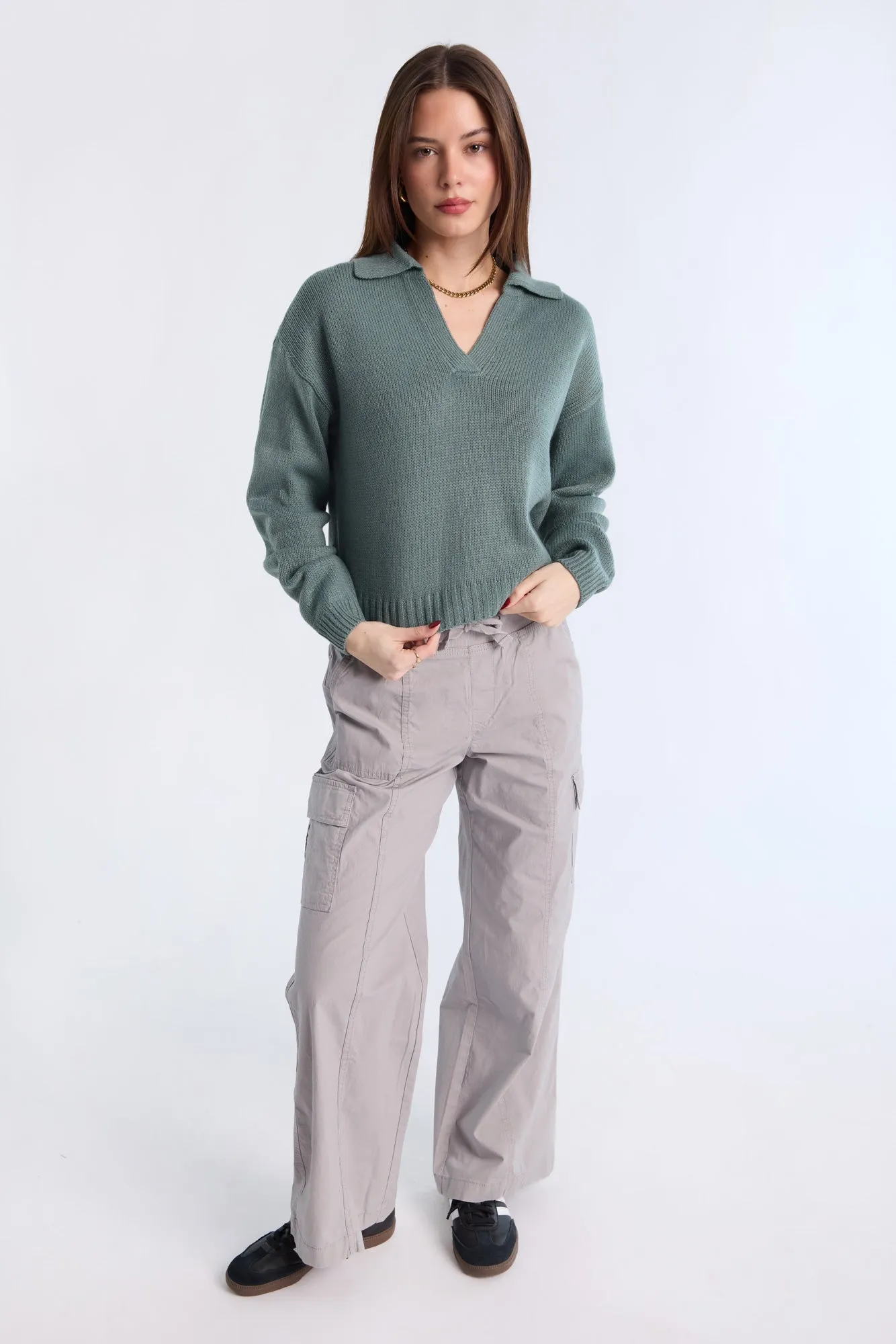 Relaxed Polo Sweater