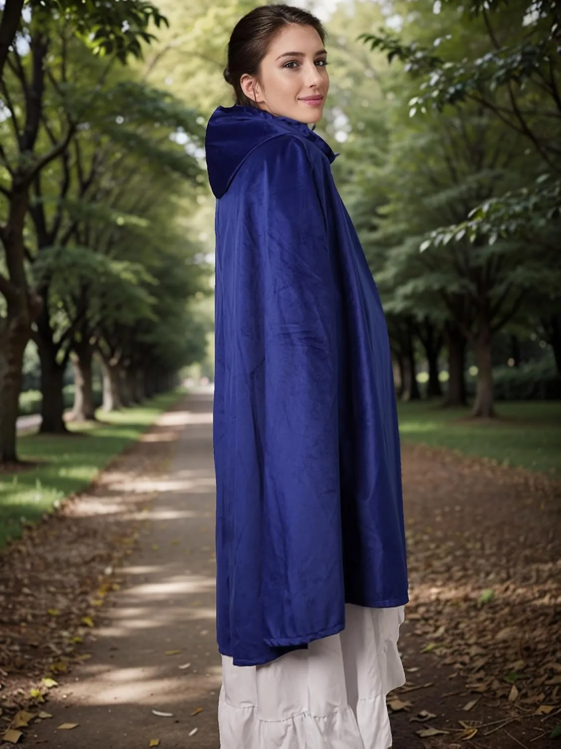 Renaissance Hooded Cloak Medieval Renaissance Faire Outfits Halloween Costume Wizard Witch Cape Adult