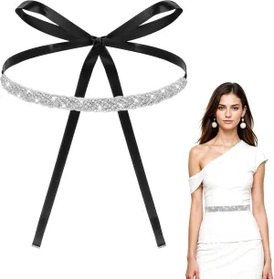 Rhinestone Belt, Handcrafted Wedding Rhinestone Belt for Bridal and Pageant Occasions, Enhances Wedding Dresses and Evening Gowns with Elegance