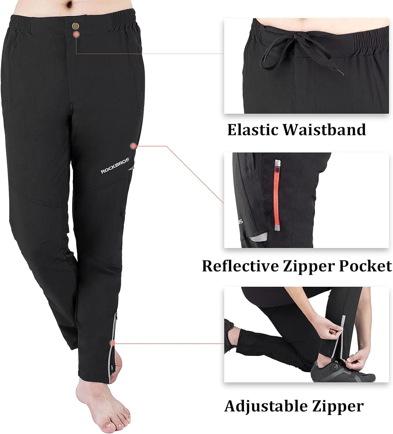 ROCKBROS Mens Cycling Bike Pants Quick-Dry Outdoor Mountain Running Hiking Gear