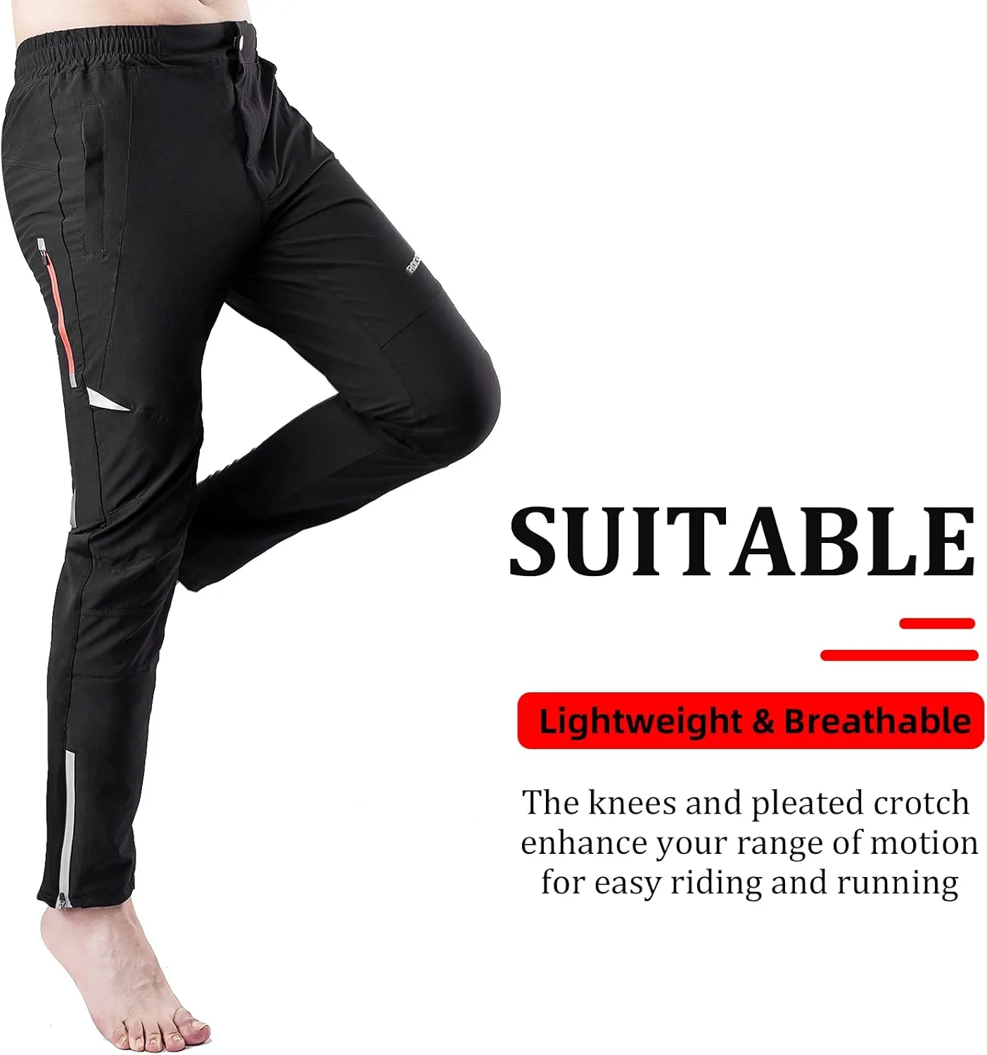 ROCKBROS Mens Cycling Bike Pants Quick-Dry Outdoor Mountain Running Hiking Gear