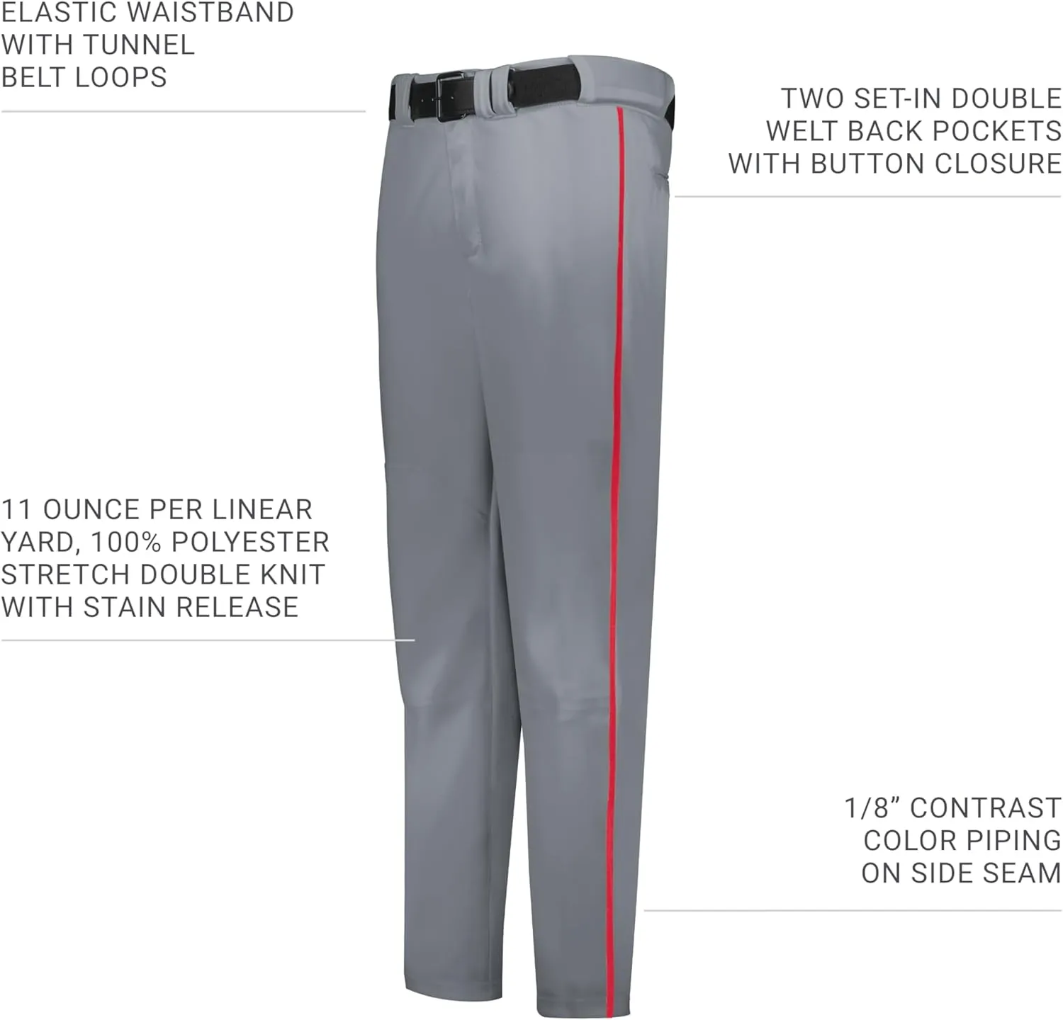 Russell Athletic Boys Youth Piped Baseball Pant - Comfort, Style and Durability