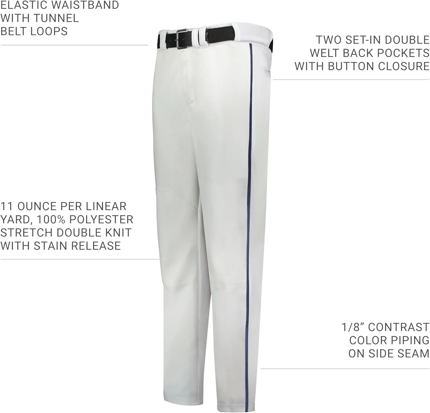 Russell Athletic Boys Youth Piped Baseball Pant - Comfort, Style and Durability