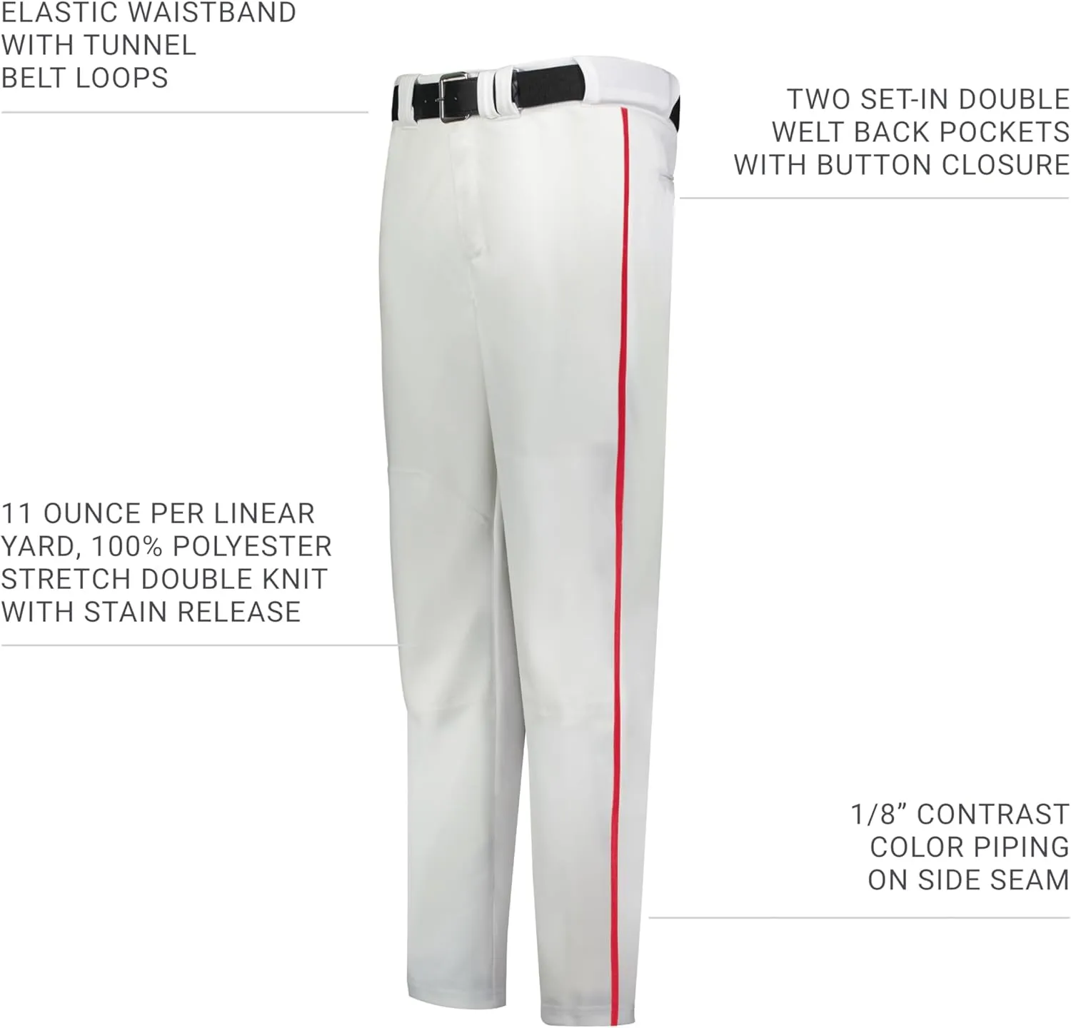 Russell Athletic Boys Youth Piped Baseball Pant - Comfort, Style and Durability