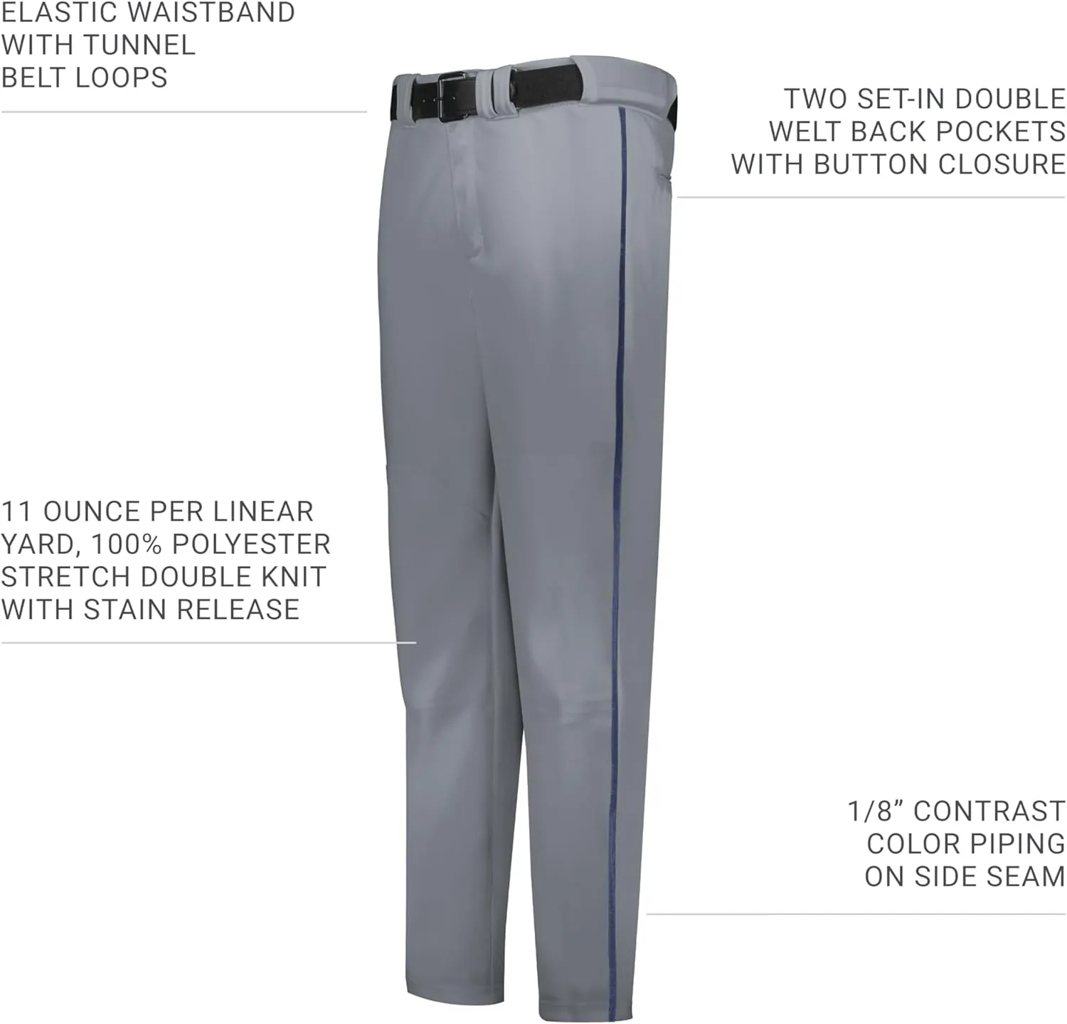 Russell Athletic Boys Youth Piped Baseball Pant - Comfort, Style and Durability