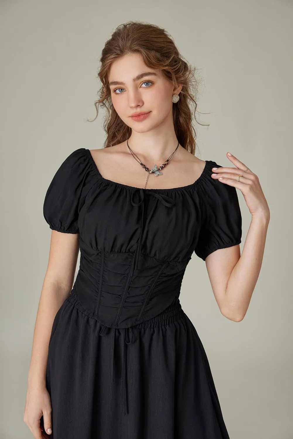 Scarlet Darkness Renaissance Shirt Women Off The Shoulder Corset Tops Peasant Blouse
