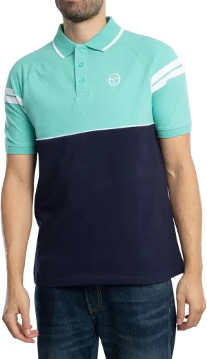 Sergio Tacchini Men's Cambio Polo Shirt, Pool Blue/Maritime Blue/White