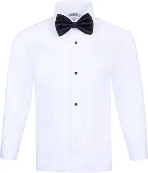 S.H. Churchill & Co. Boy's White Tuxedo Shirt with Bow Tie and Studs
