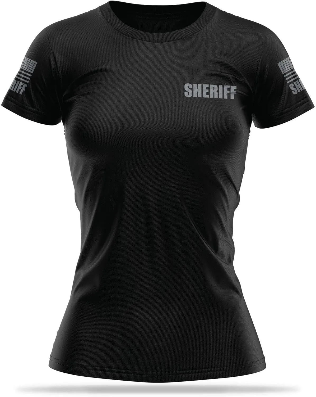 Sheriff Utility Shirts for Women | USA Patriotic Lightweight Tee | Micro Polyester, Moisture-Wicking Quick-Dry Comfort.