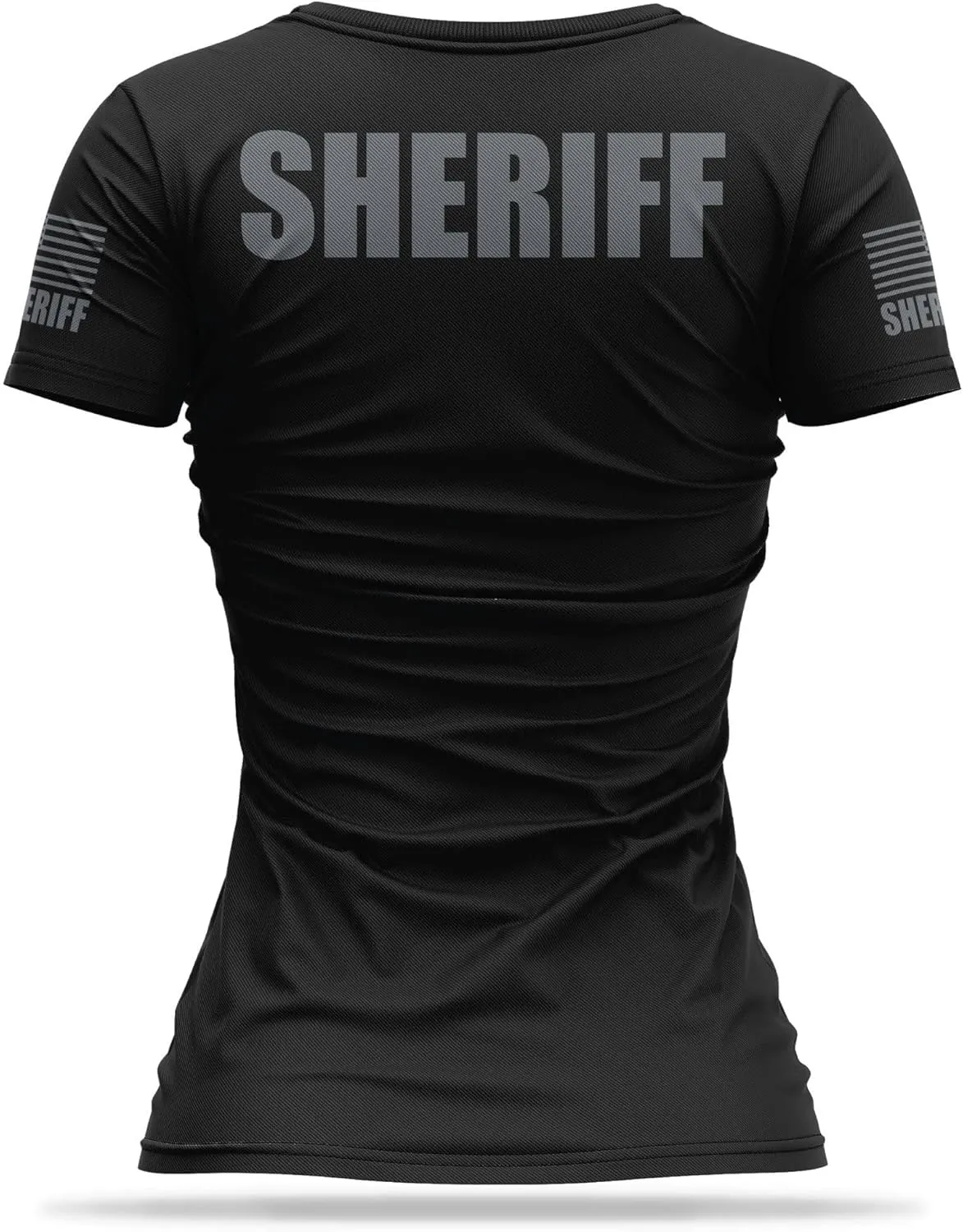 Sheriff Utility Shirts for Women | USA Patriotic Lightweight Tee | Micro Polyester, Moisture-Wicking Quick-Dry Comfort.