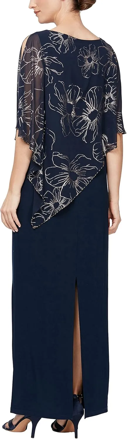 S.L. Fashions Women's Long Cape Dress