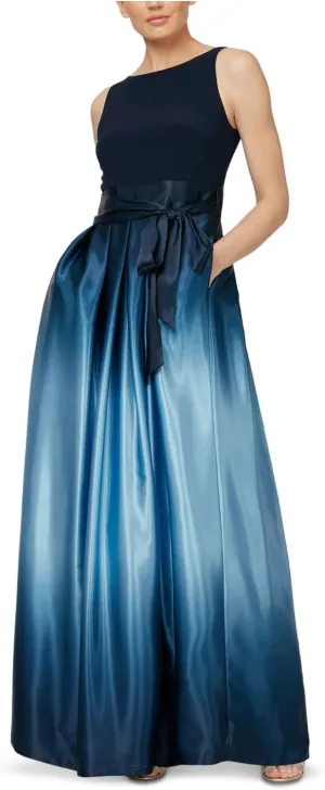 S.L. Fashions Women's Long Satin Mother of The Bride Dress with Pockets, Formal Party Gown (Petite and Regular Sizes)