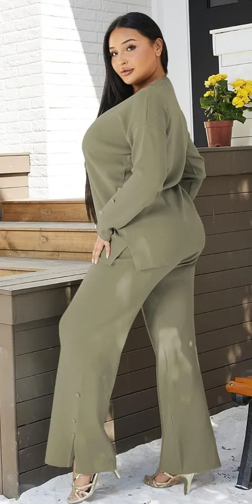Small Size Women Lounge wear Set Sweatshirt Wide Leg Pant Outfit Stylish Comfort Soft Stretchy Fabric Year Round Dress