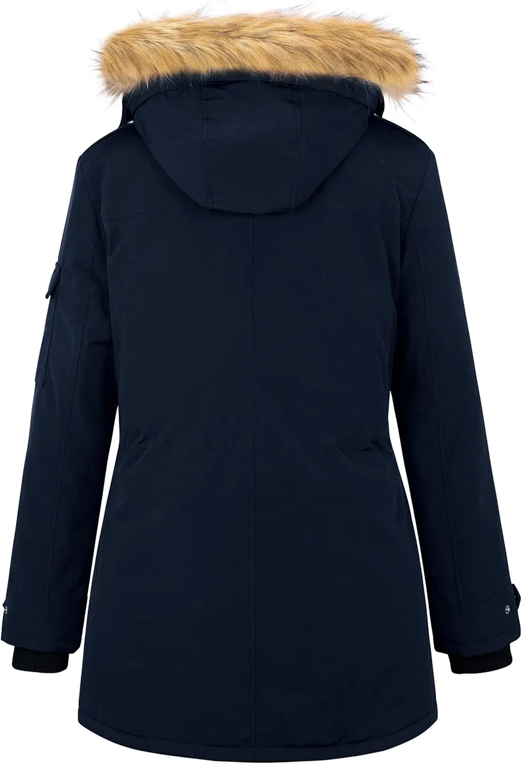 Soularge Women's Winter Plus Size Waterproof Thicken Puffer Coat with Faux fur Hood