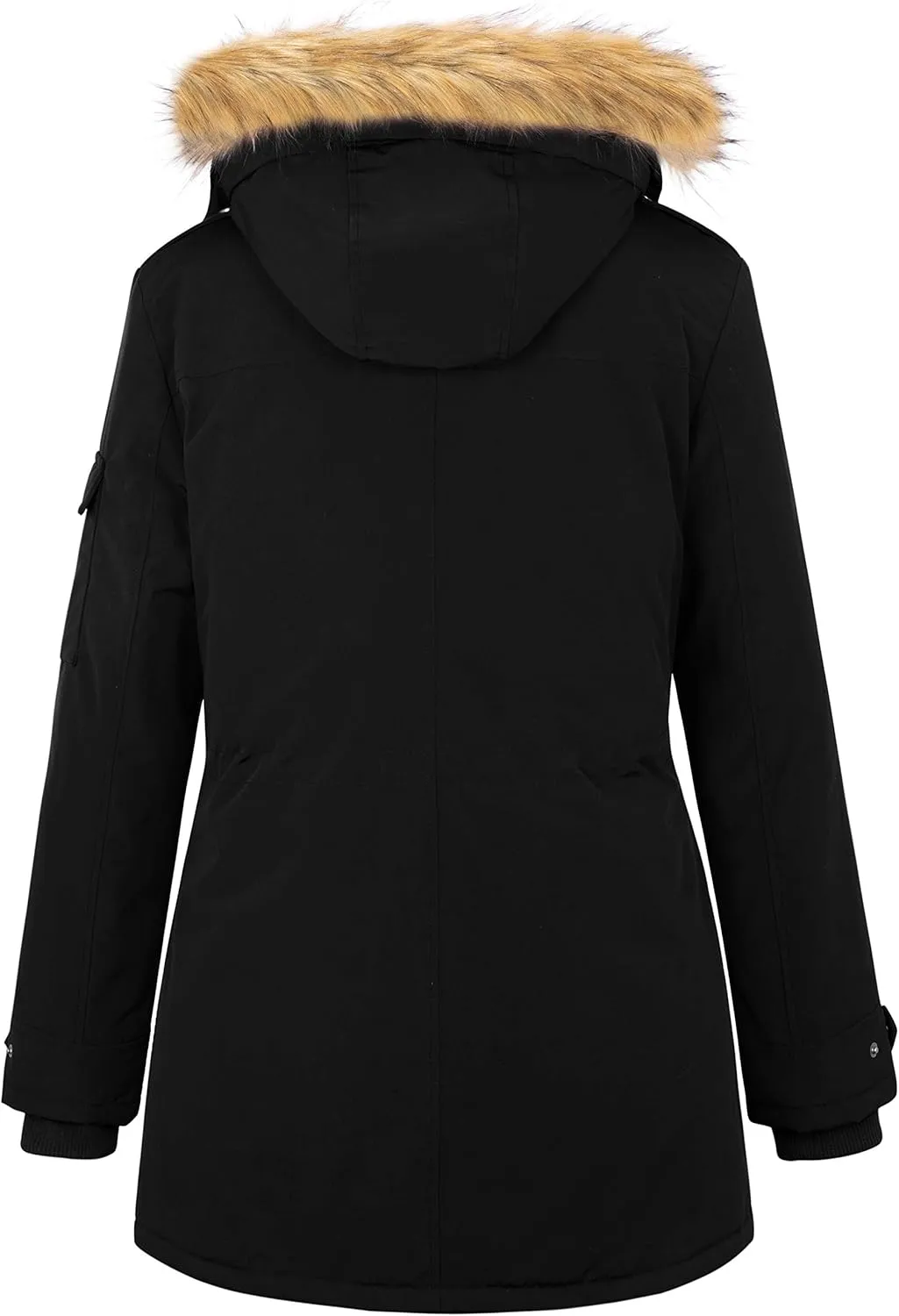 Soularge Women's Winter Plus Size Waterproof Thicken Puffer Coat with Faux fur Hood