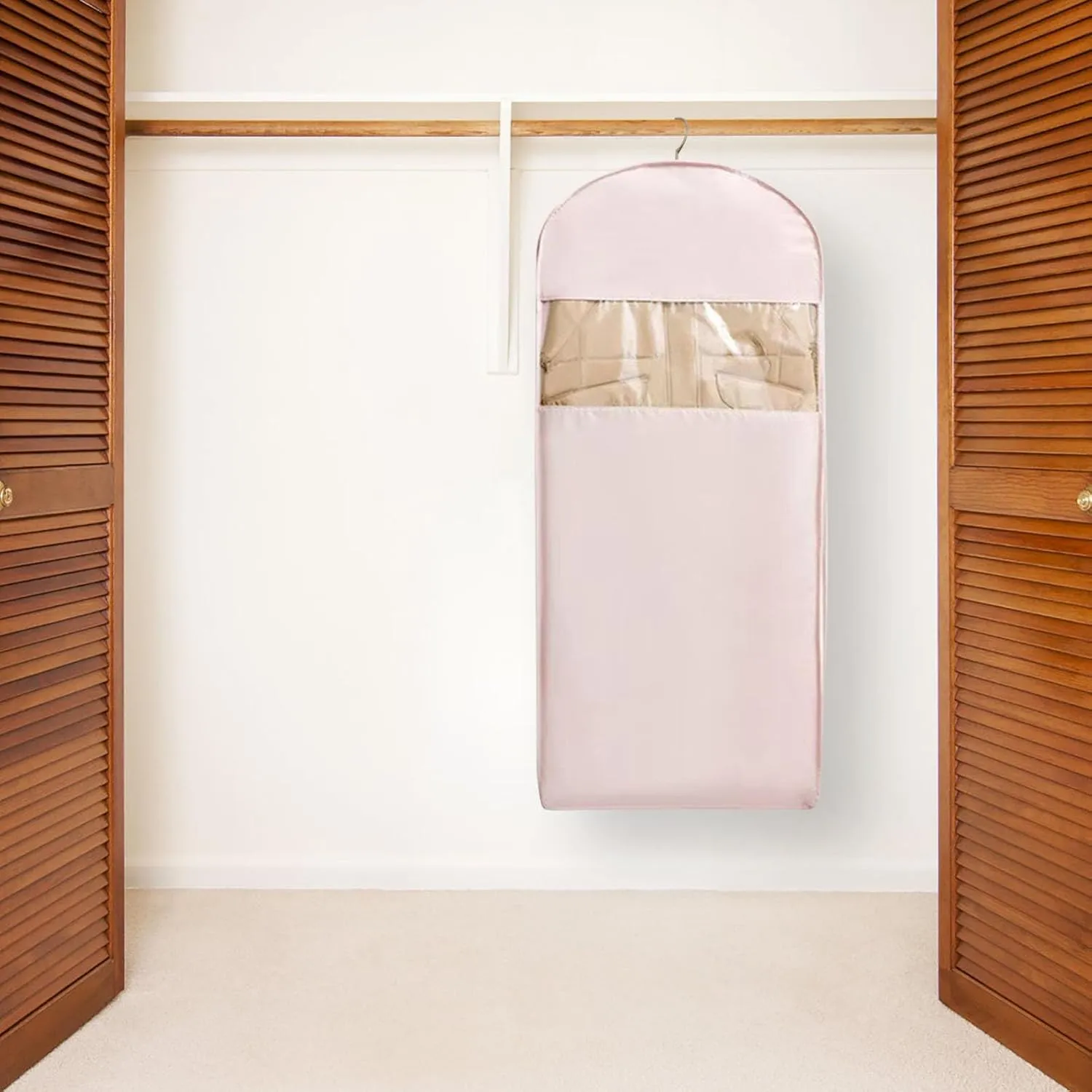Space Saving Hanging Garment Bag with Self Compression Zipper, Space Saving Storage Closet Organizers, Suit Bags for Closet Storage, Dust Cover Clothes Bags for Down Coat #