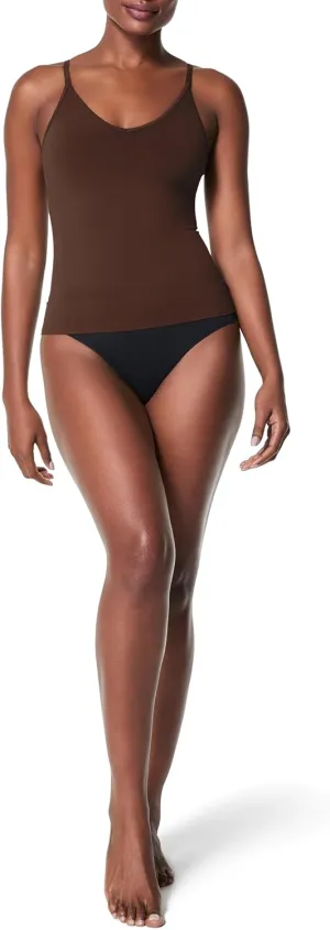 SPANX Seamless Power Cami - Camisole Shapewear for Women - Adjustable Straps - V Neck - Soft, Seamless Cami - Chestnut Brown - Large