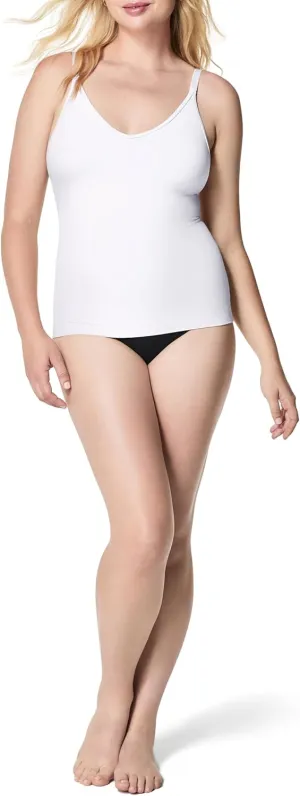 SPANX Seamless Power Cami - Camisole Shapewear for Women - Adjustable Straps - V Neck - Soft, Seamless Cami - White - Small