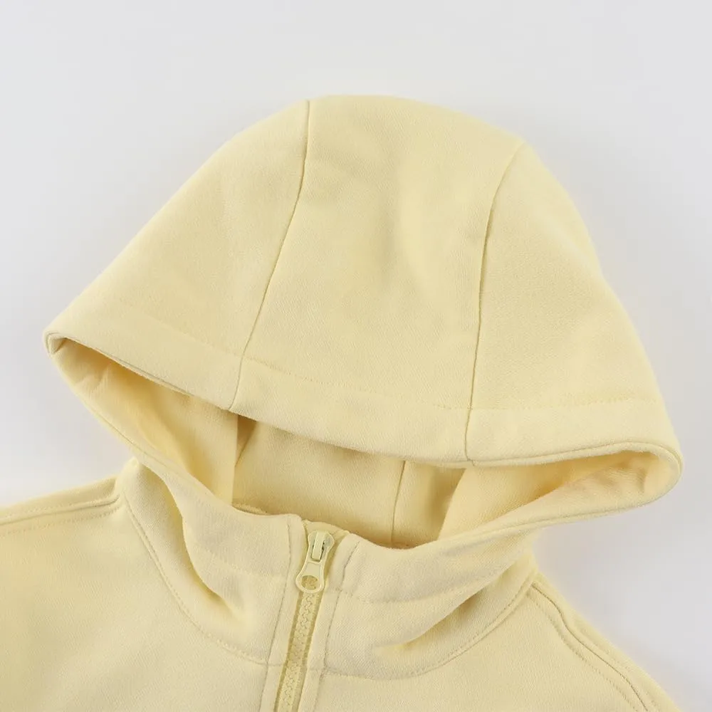 Spring&Gege Boys Full Zip Hoodies High Neck Mid-weight Fleece Hooded Sweatshirts for Children
