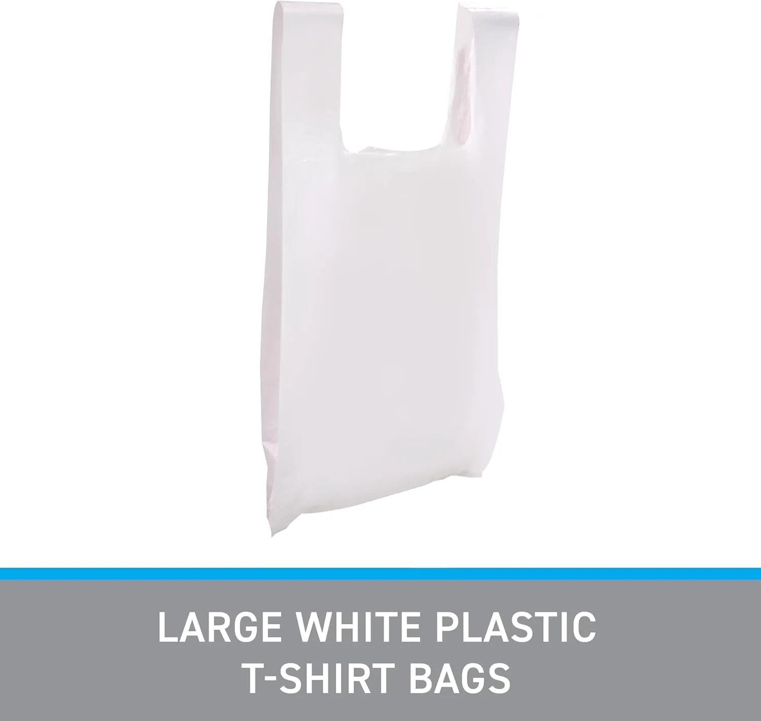 SSWBasics Large White Plastic T-Shirt Shopping Bags (Case of 500) - 18" x 8" x 30 - Perfect for Restaurant, Retail, Grocery, Takeout - Made of High Density Polyethylene Plastic (HDPE)