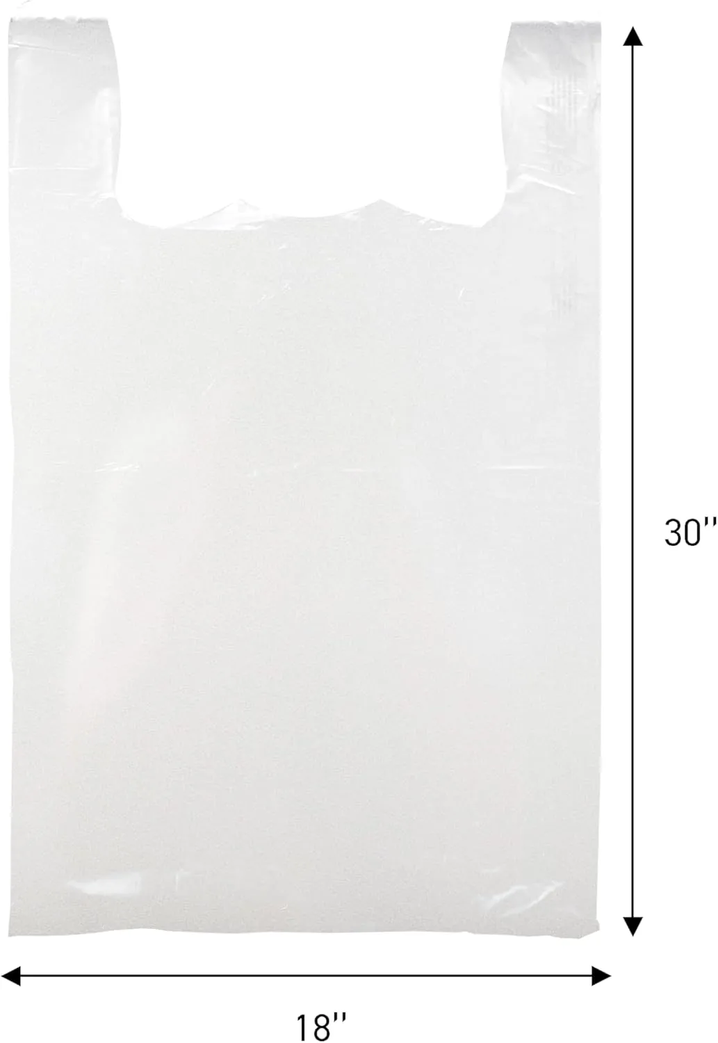 SSWBasics Large White Plastic T-Shirt Shopping Bags (Case of 500) - 18" x 8" x 30 - Perfect for Restaurant, Retail, Grocery, Takeout - Made of High Density Polyethylene Plastic (HDPE)