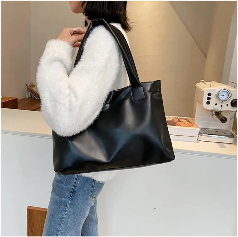 Stylish Brown Leather Handbag for Women - Casual Shoulder Bag, Top Handle Tote Purse