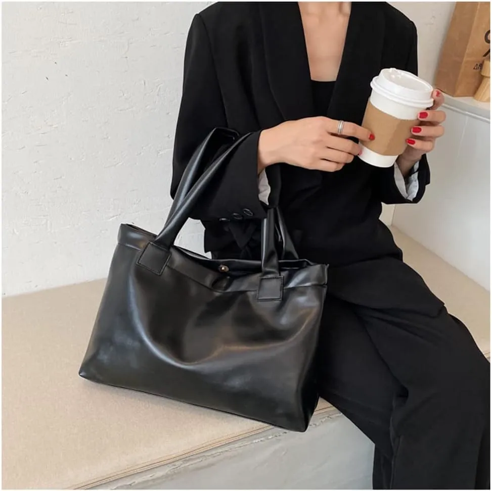 Stylish Brown Leather Handbag for Women - Casual Shoulder Bag, Top Handle Tote Purse