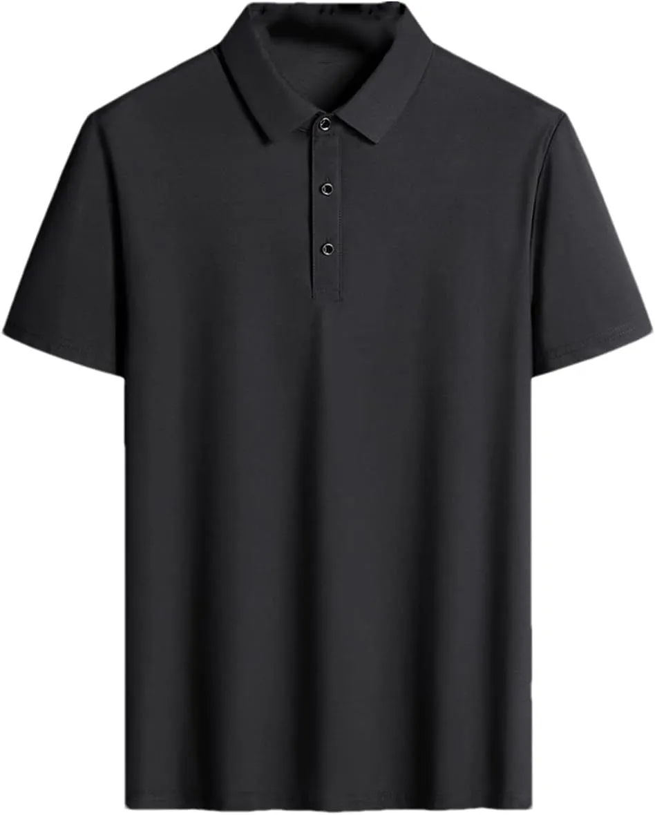 Summer Men Polo Shirt Classic Short Sleeve Tee Breathable Cooling Quick Dry Nylon Men Golf T-Shirt