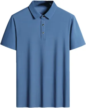 Summer Men Polo Shirt Classic Short Sleeve Tee Breathable Cooling Quick Dry Nylon Men Golf T-Shirt