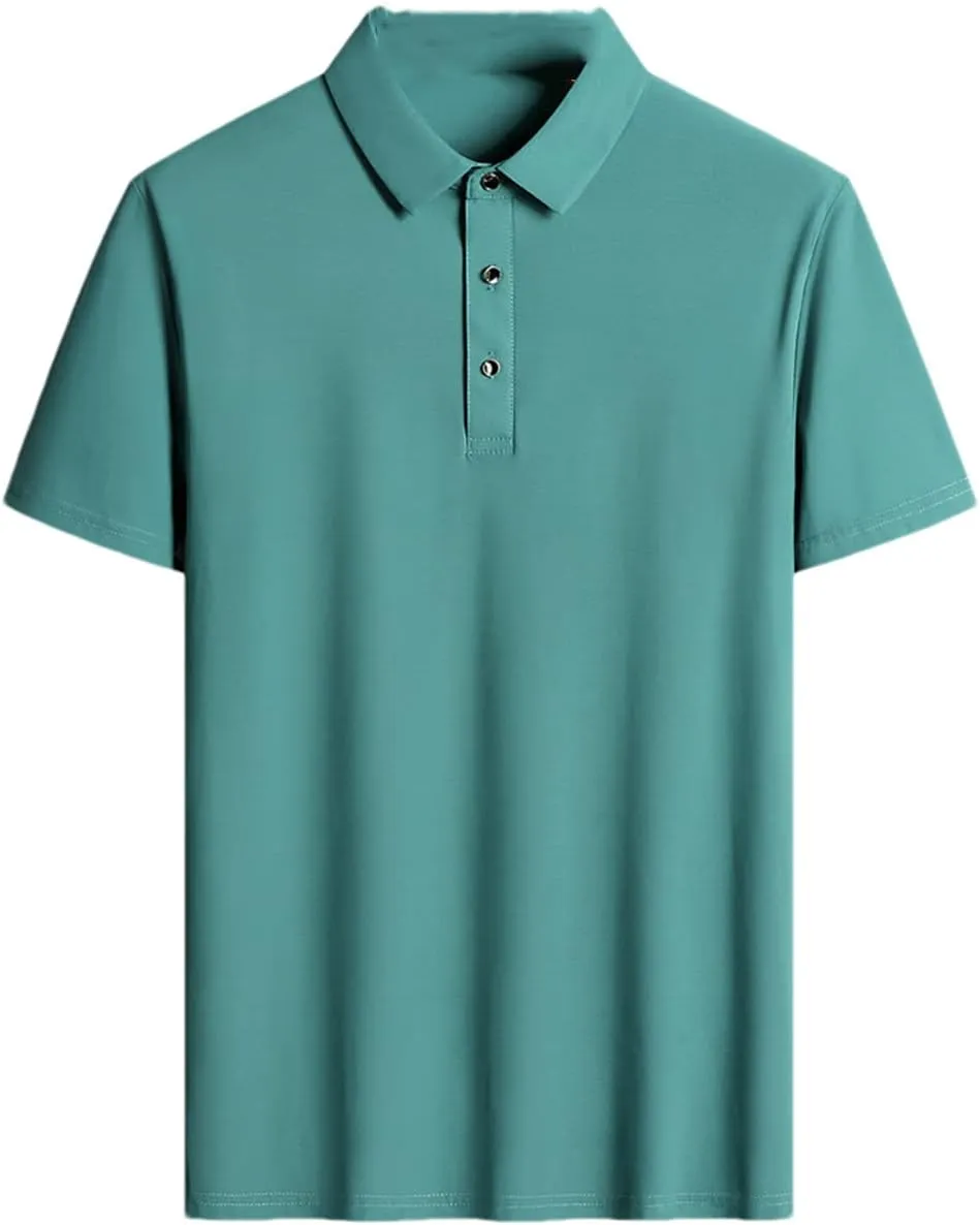 Summer Men Polo Shirt Classic Short Sleeve Tee Breathable Cooling Quick Dry Nylon Men Golf T-Shirt