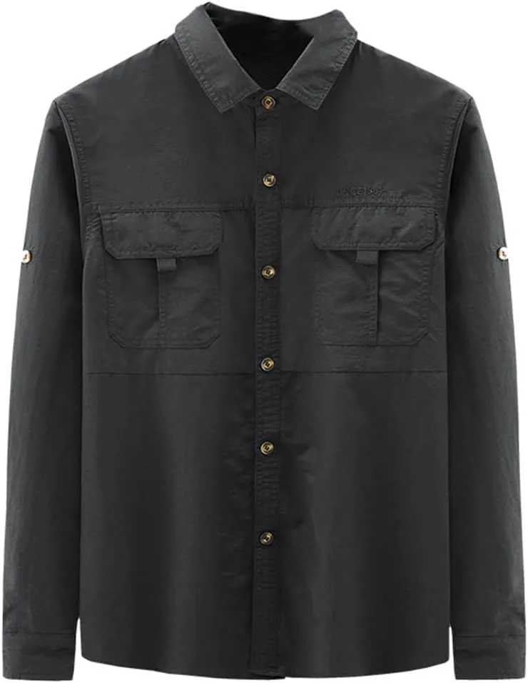 Summer Quick Dry Hiking Fishing Shirt Men Tactical Shirt Long Sleeve Military Cargo Shirt Male Hunting Climbing