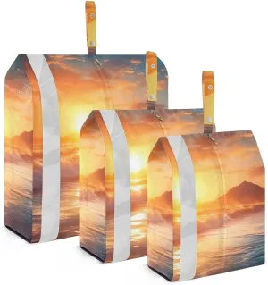 Sunset Beach Compression Packing Cubes, 3pcs Compressible Expandable Travel Packing Organizer, Travel Cubes for Suitcase Carry On