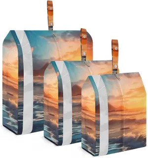 Sunset Beach Compression Packing Cubes, 3pcs Compressible Expandable Travel Packing Organizer, Travel Cubes for Suitcase Carry On