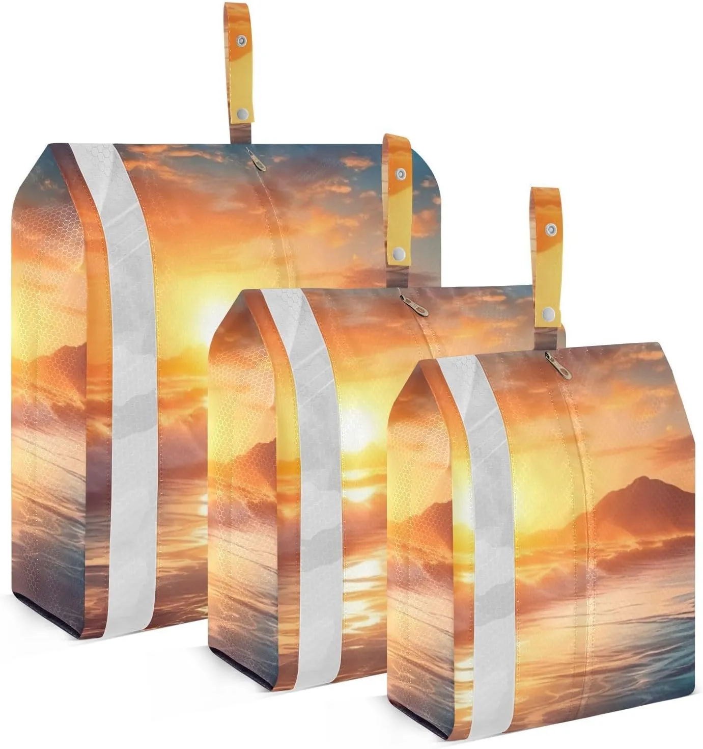 Sunset Beach Compression Packing Cubes, 3pcs Compressible Expandable Travel Packing Organizer, Travel Cubes for Suitcase Carry On
