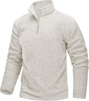 TACVASEN Mens Quarter Zip Sweatshirt Long Sleeve Pullover 1/4 Zip Up Golf Shirt for Men Winter Fleece Lined Thermal Sweater