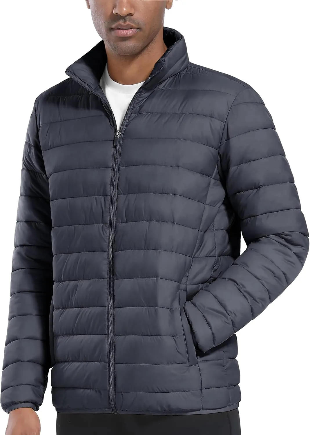 TACVASEN Puffer Jacket for Men Winter Warm Winter Lightweight Coat Water Repellent Windproof Insulated Jacket