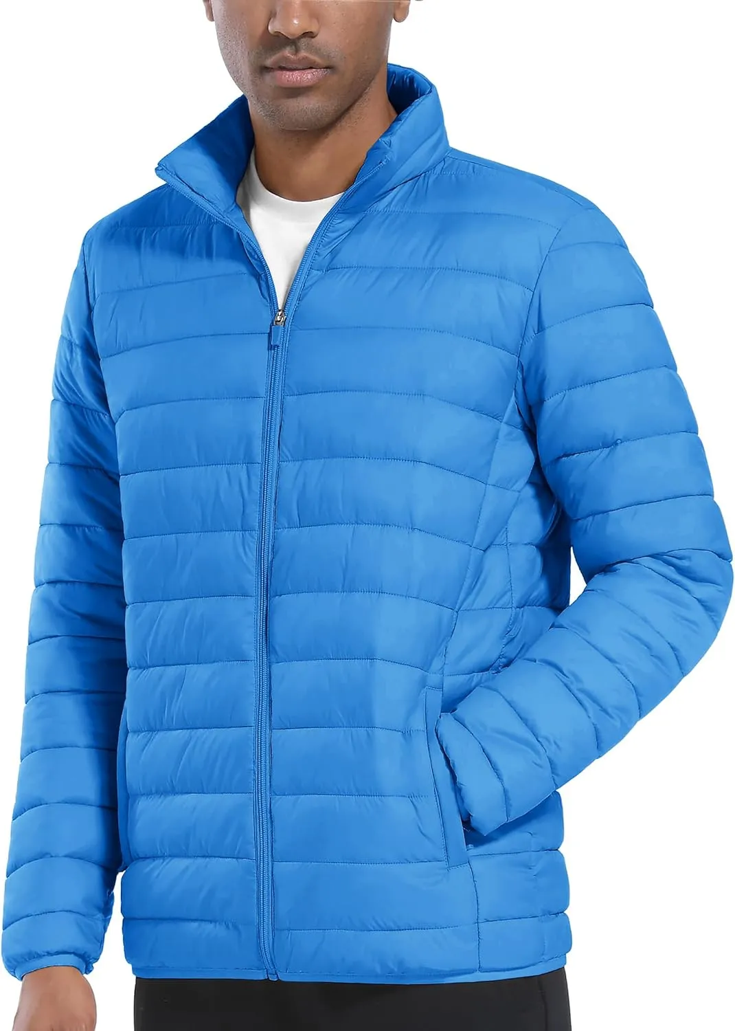 TACVASEN Puffer Jacket for Men Winter Warm Winter Lightweight Coat Water Repellent Windproof Insulated Jacket